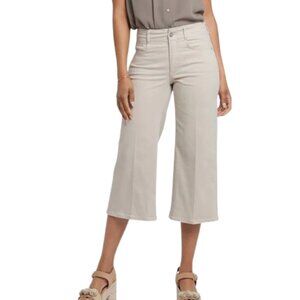 NYDJ Brigitte High Rise Wide Leg Capri Jeans Womens 10 PETITE Feather NWT